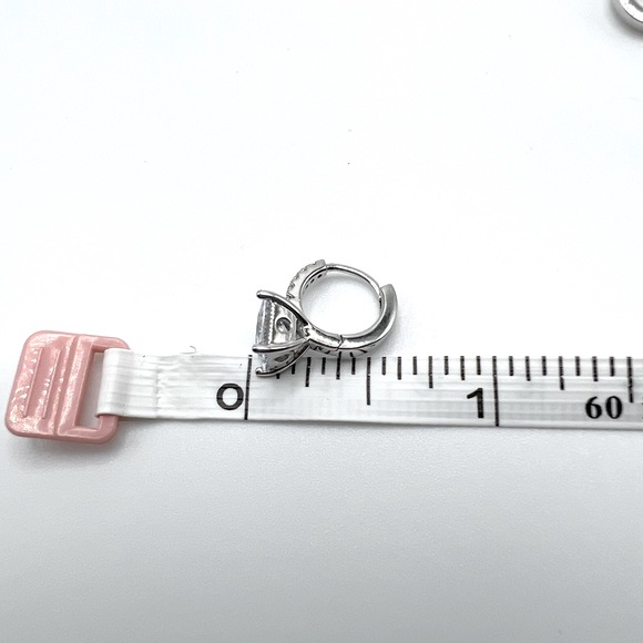 Sterling Silver Cz Huggie Earrings - Picture 17 of 17